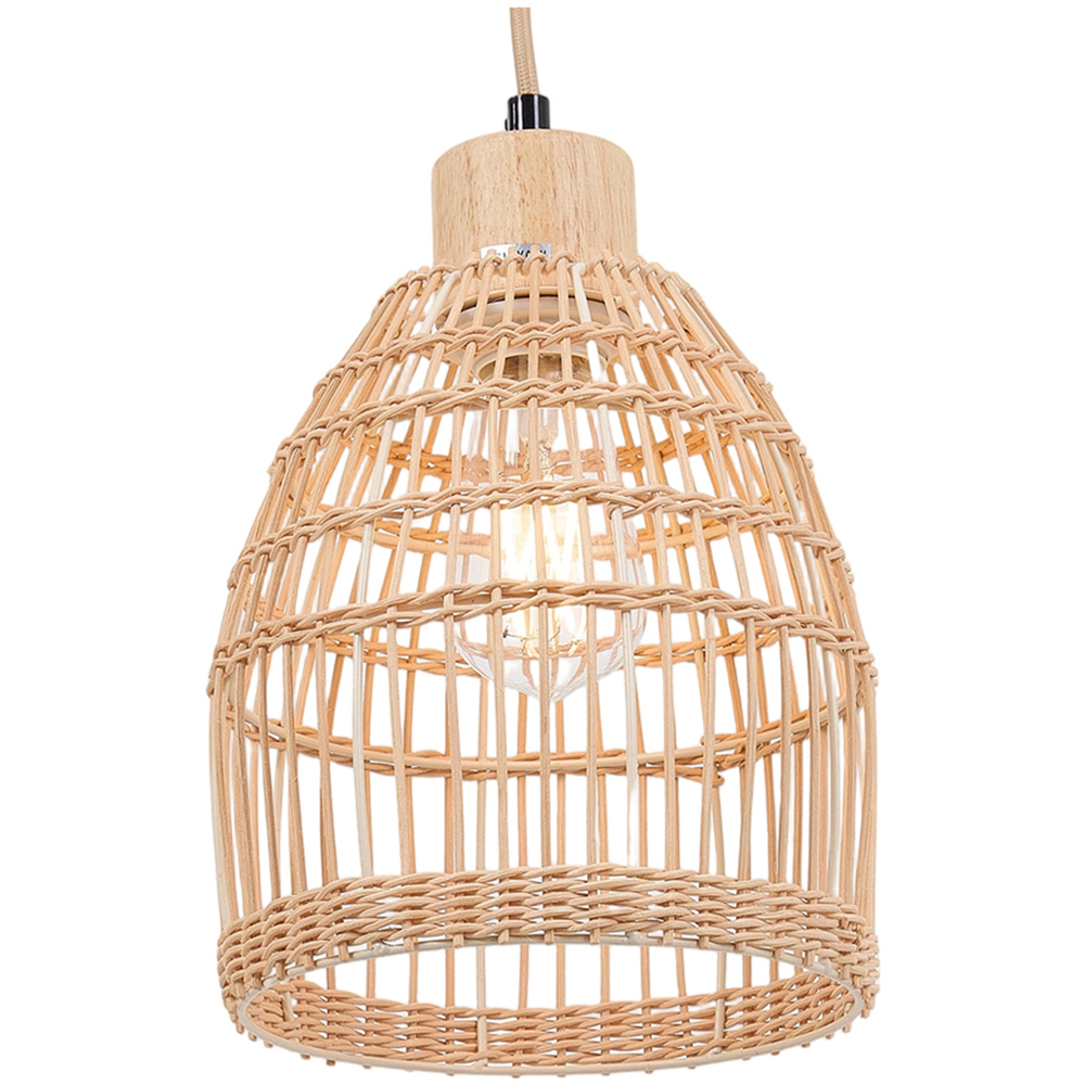 Living and Home Natural Bamboo E27 Pendant Light Image 1