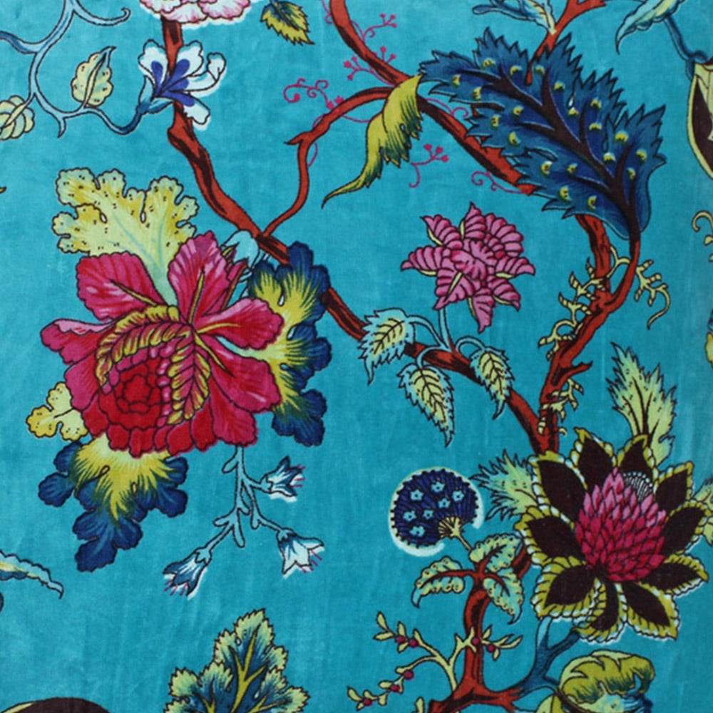 Paoletti Tree of Life Kingfisher Floral Cushion Image 3