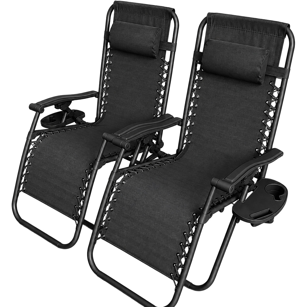 Neo Set of 2 Black Zero Gravity Loungers Image 2