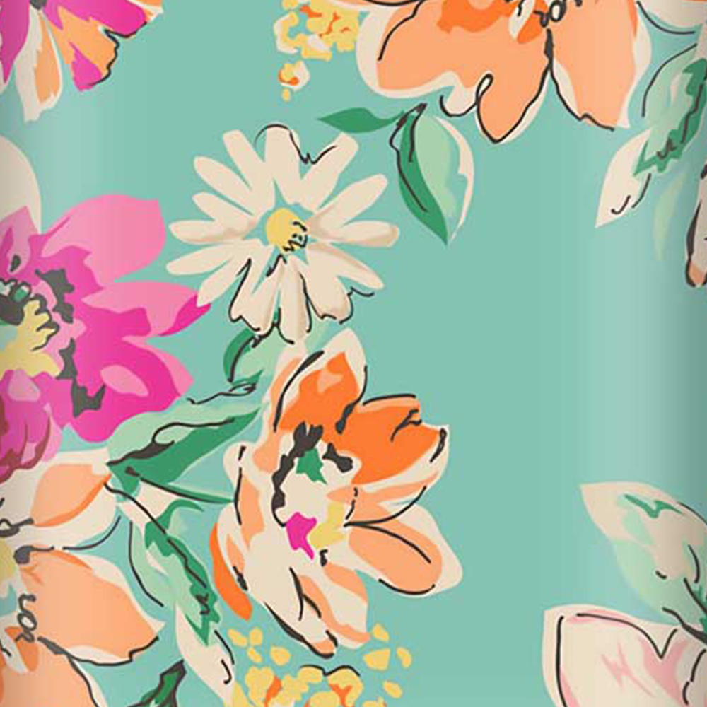 Warren Reed Designer Mini Cabin Bright Flower Sketch Suitcase Image 3