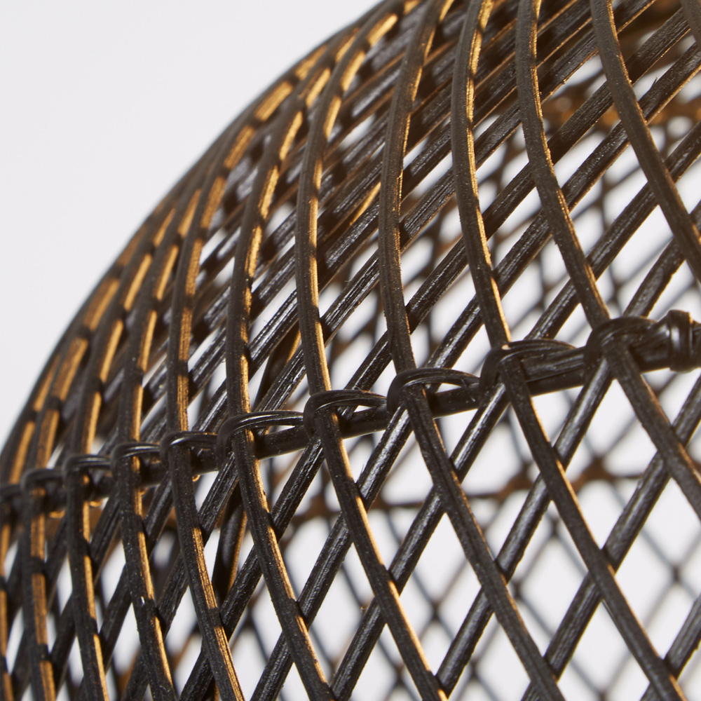 Lighting Collection Tusk Black Rattan Bell Ceiling Lamp Shade Image 4