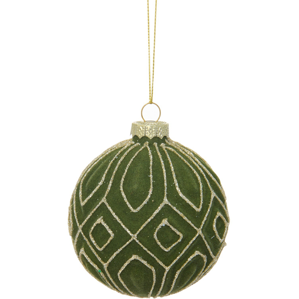 Evergreen Flocked Bauble Image 4