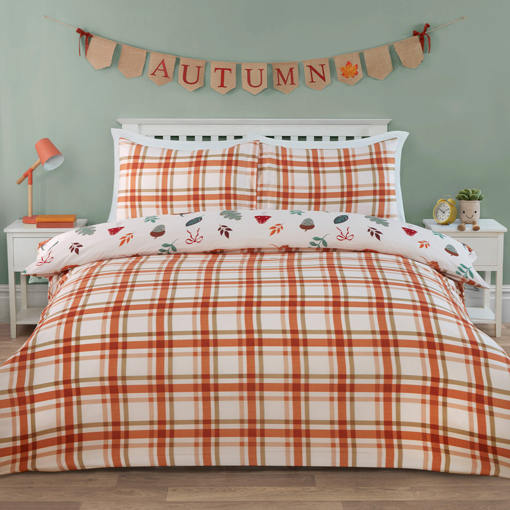 Autumn Friends Duvet Set Rust Single Image 4