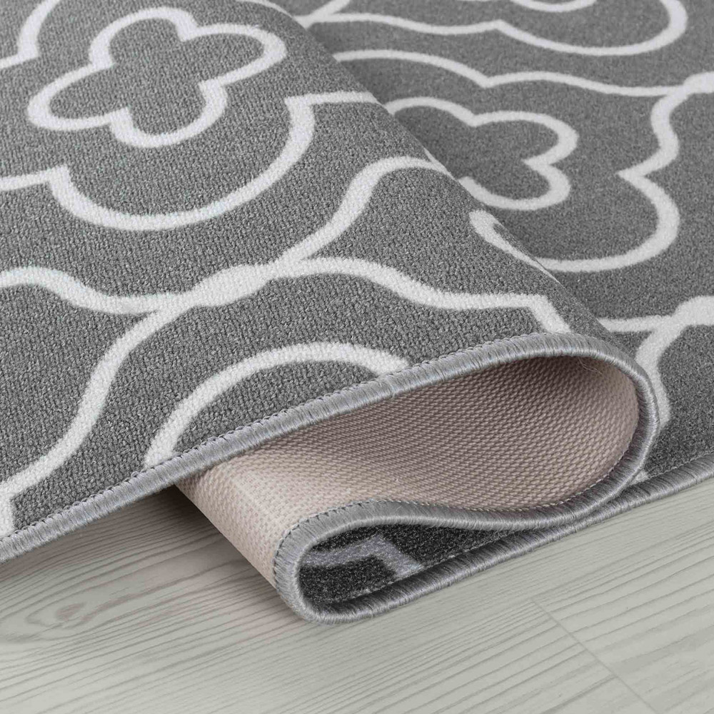 Desire Rugs Havana Grey Quatrefoil Anti Slip Door Mat 300 x 80cm Image 3