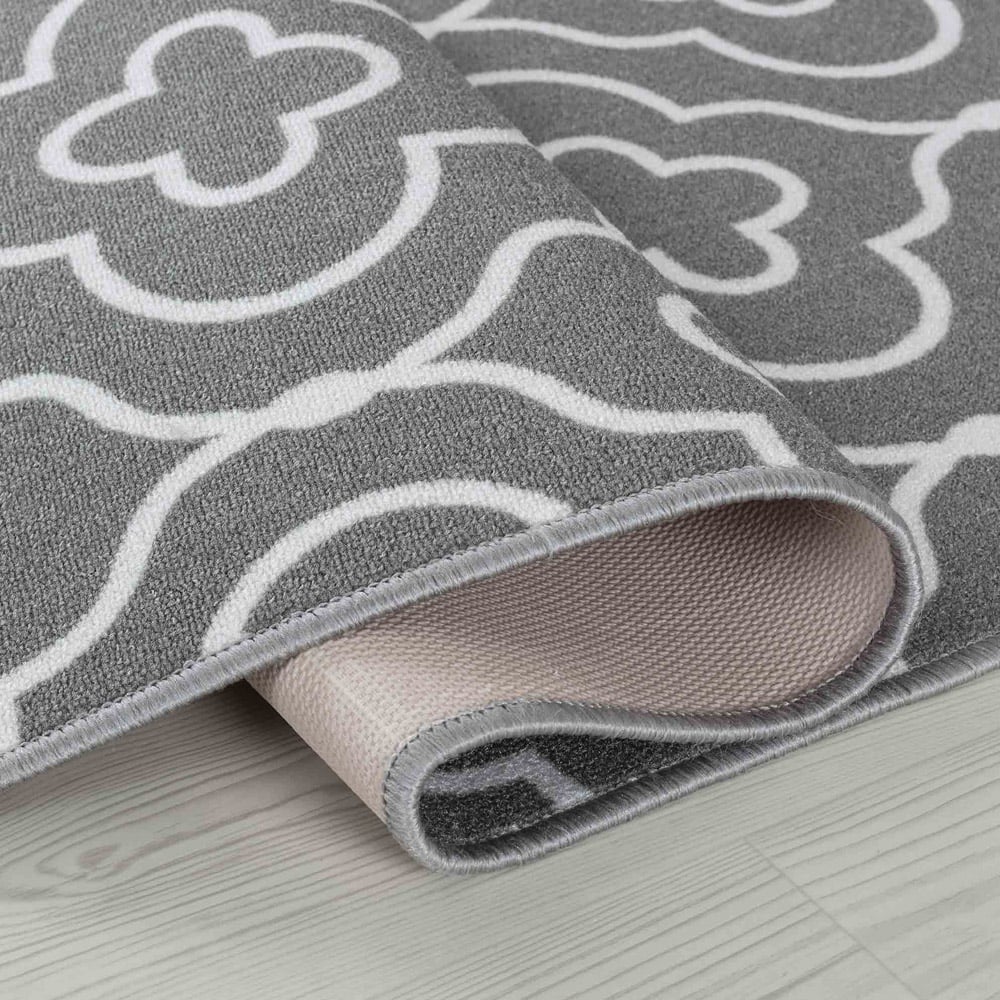 Desire Rugs Havana Grey Quatrefoil Anti Slip Door Mat 150 x 80cm Image 3
