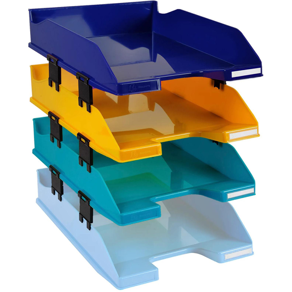 Exacompta Bee Blue Multicolour Letter Tray 4 Pack Image 3