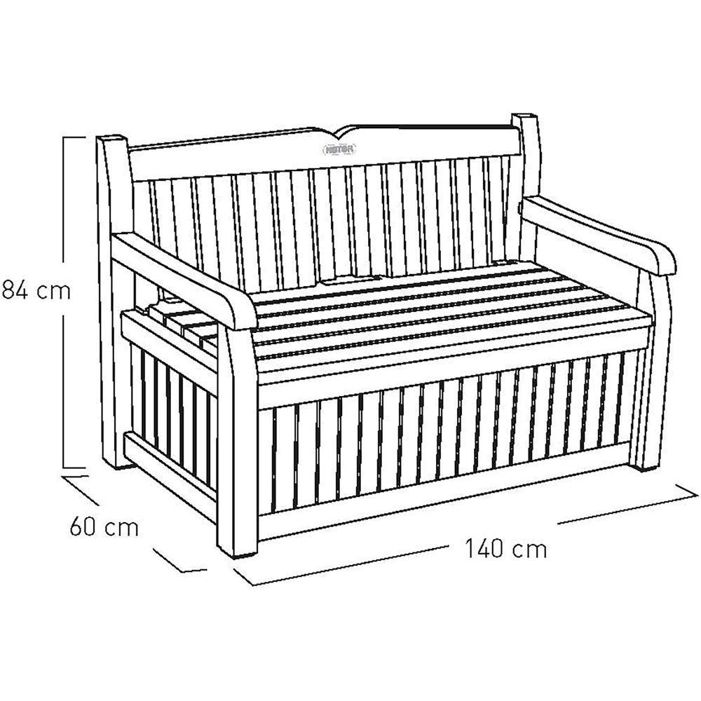Keter 265L Eden Grey Outdoor Storage Bench Image 9