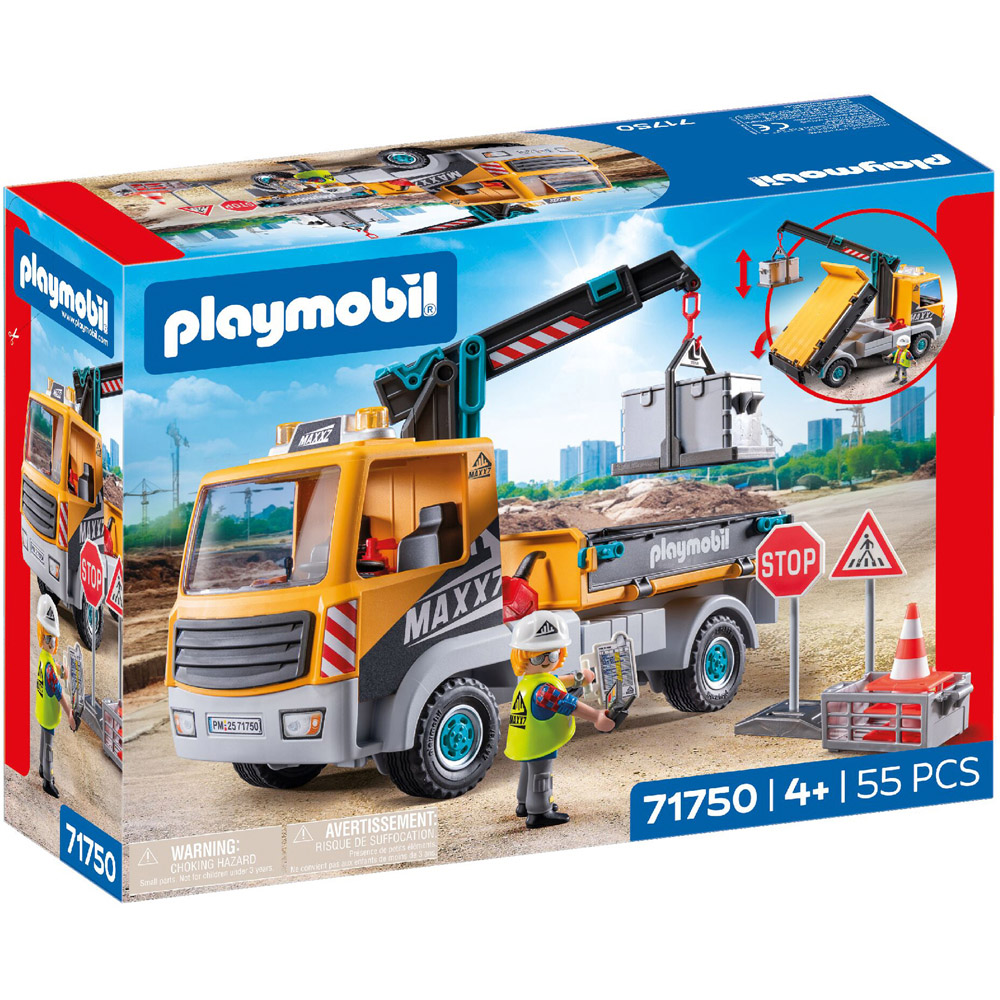 Playmobil Construction Truck with Crane Playset Image 1