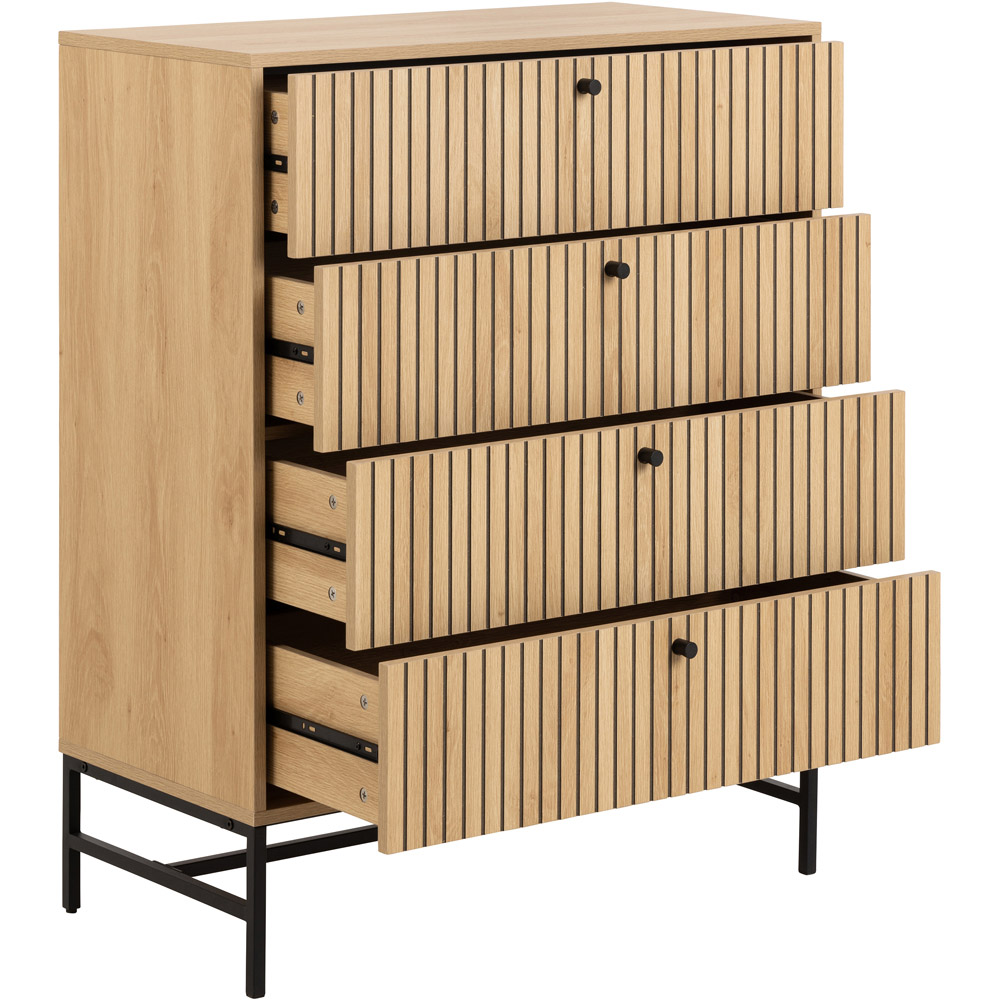 Florence Albany 4 Drawer Oak Chest of Drawers Image 4