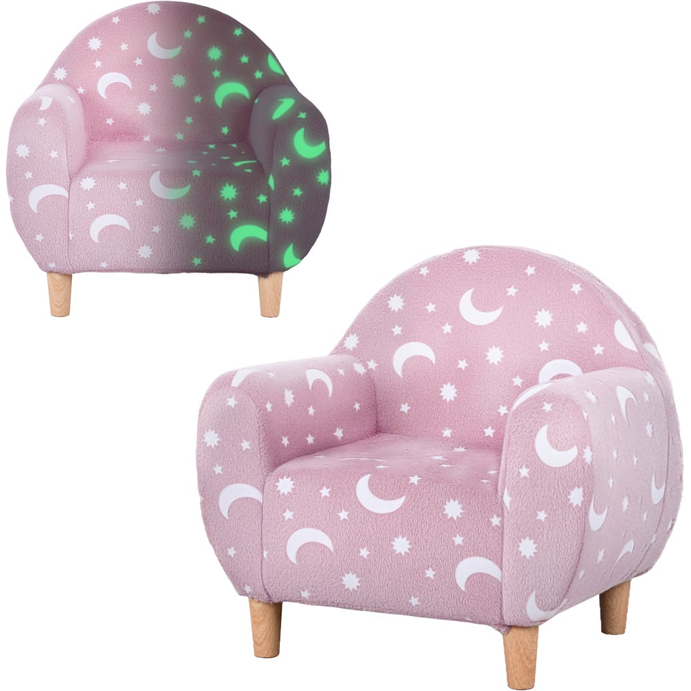 AIYAPLAY Pink Glow in the Dark Kids Armchair Image 2