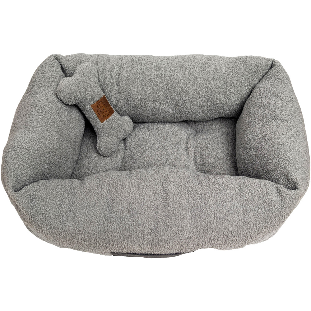 Mighty Paws Grey Pet Bed Blanket and Toy Cuddle Bundle Image 3