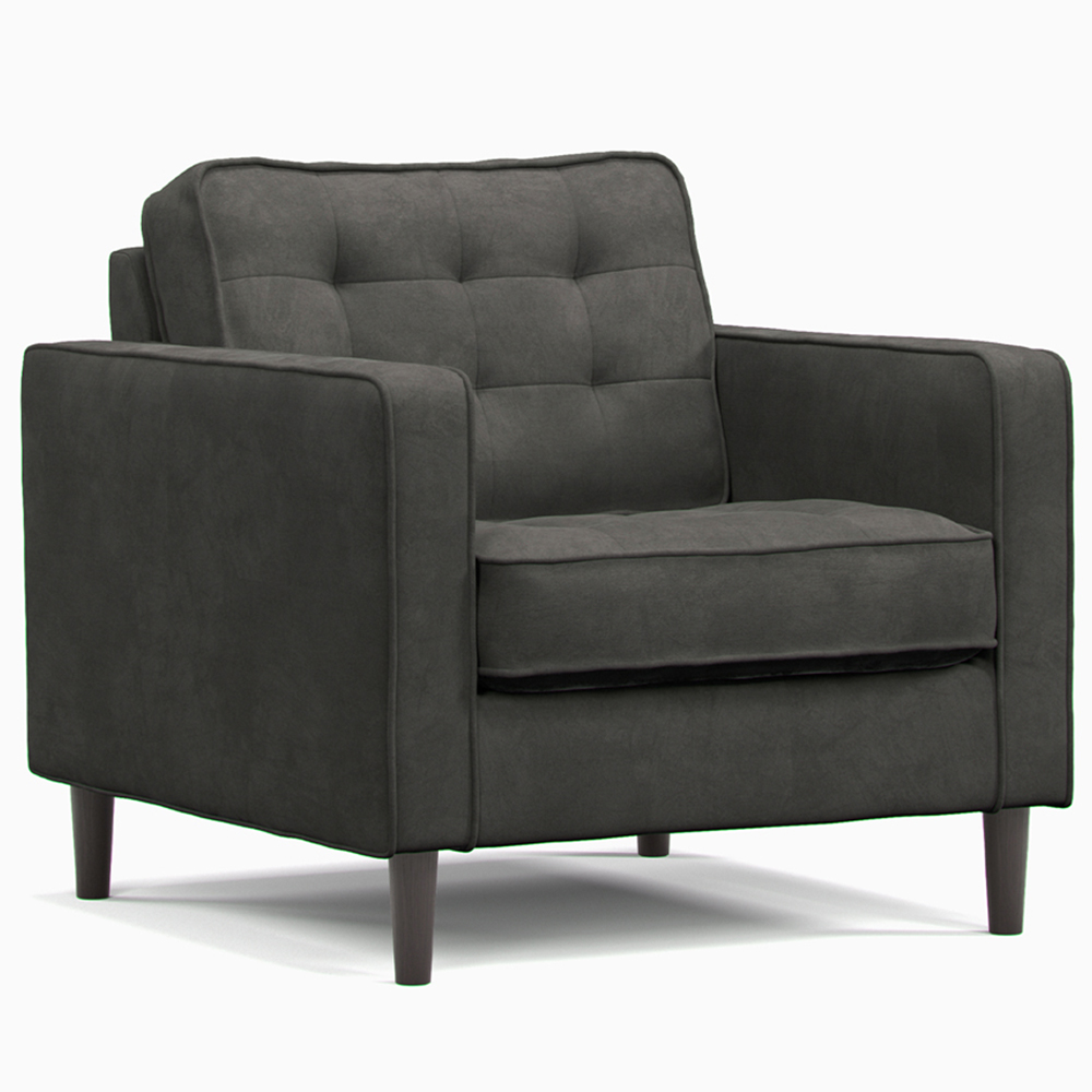 Eden 5 Seater Graphite Chenille Sofa Suite Image 4