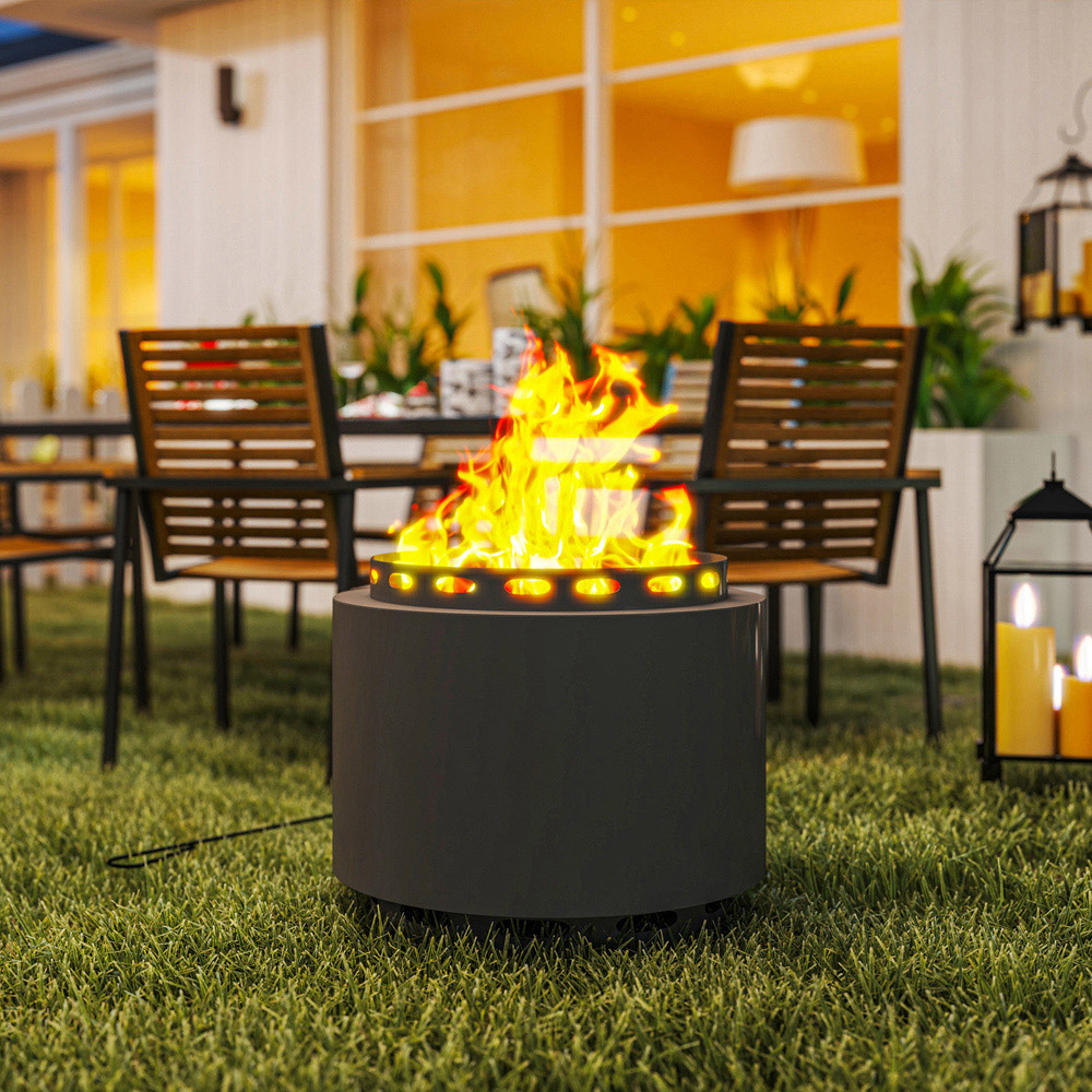 Outsunny Dark Grey Smokeless Wood Burning Metal Firepit Image 4