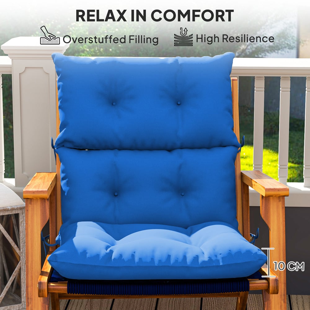 Outsunny Blue Adirondack Rocking Chair Cushion 115 x 56cm Image 4