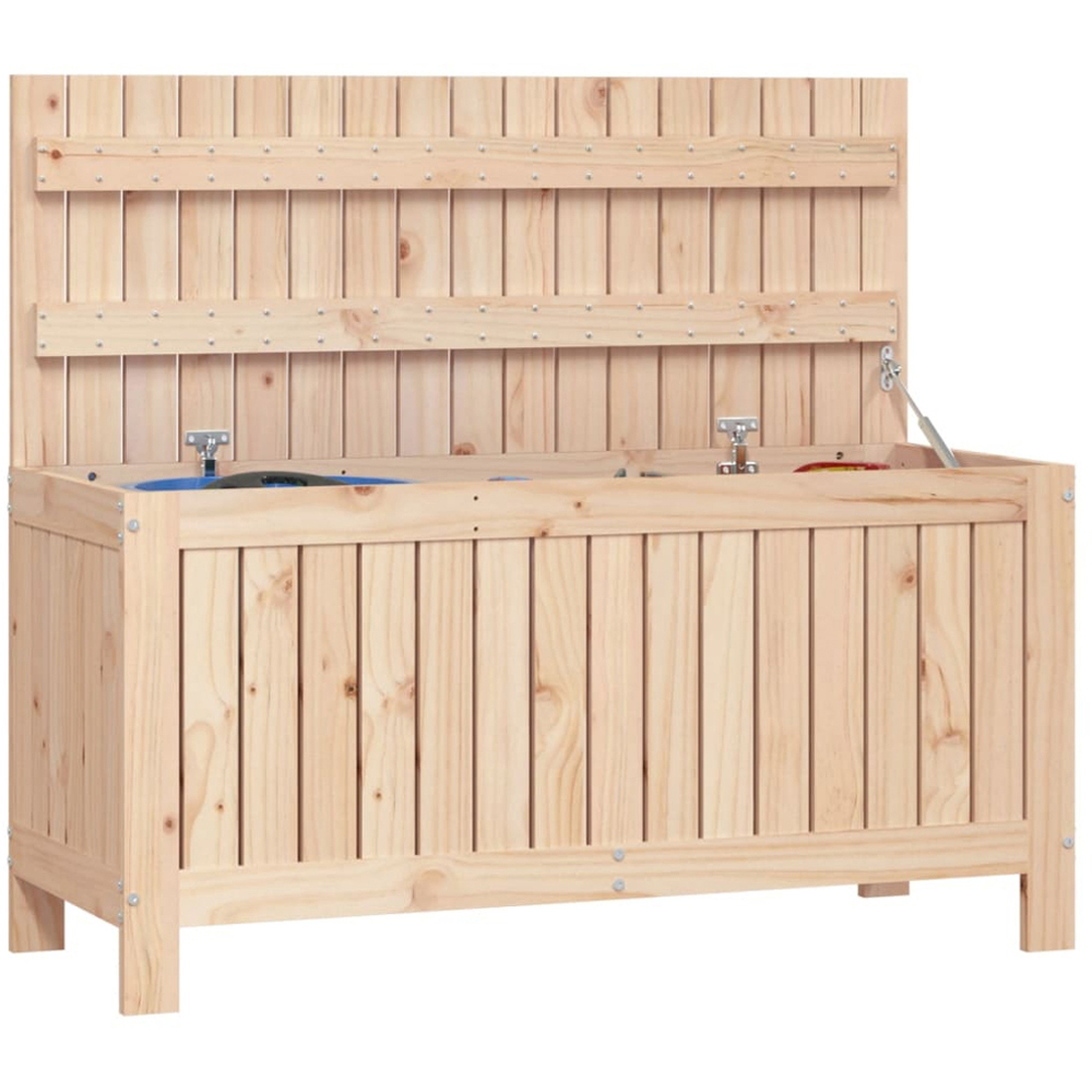 vidaXL 54 x 108 x 42.5cm Brown Pine Wood Garden Storage Box Image 4