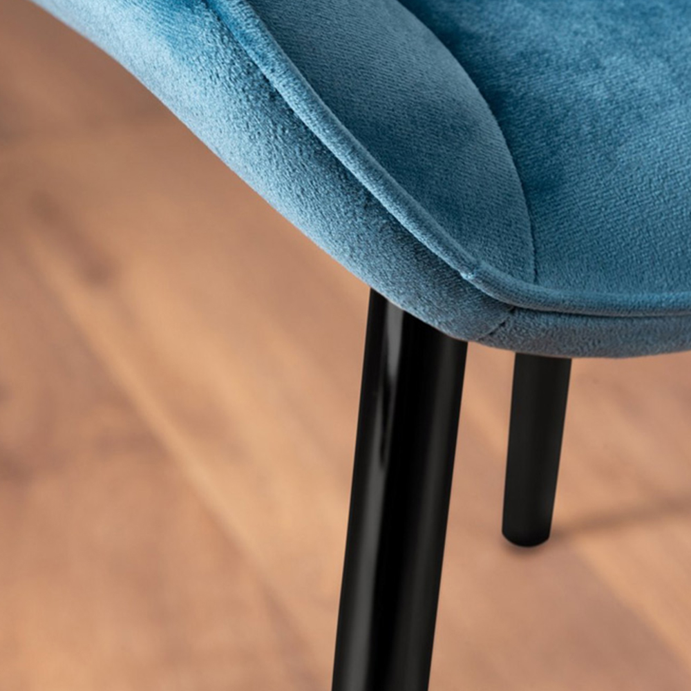 Furniturebox Arona Cesano 6 Seater Round Dining Set Blue and Chrome Image 7