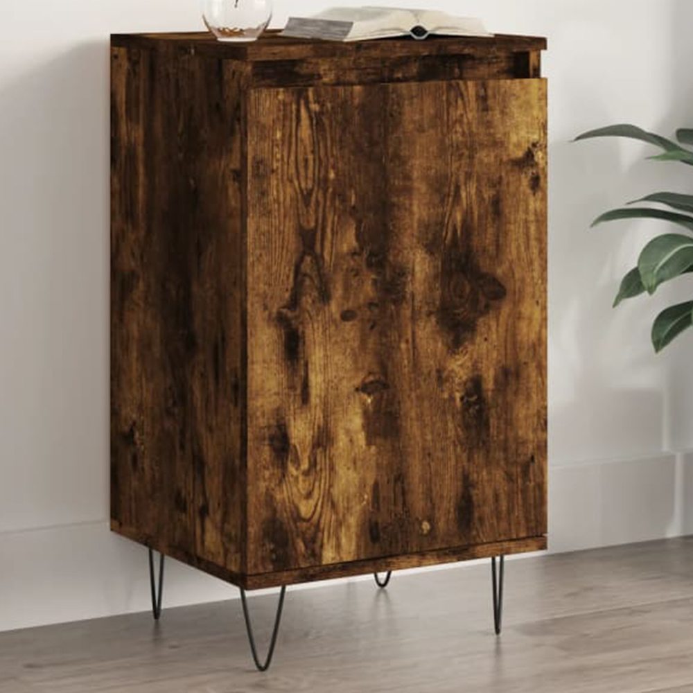 vidaXL Single Door Smoked Oak Sideboard Image 1
