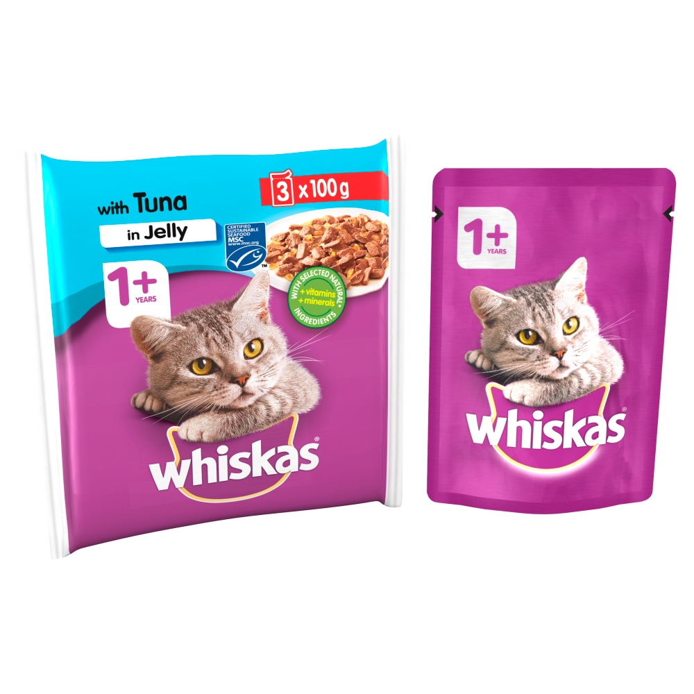 Whiskas 1+ Tuna in Jelly Cat Food 3 x 100g Image 3