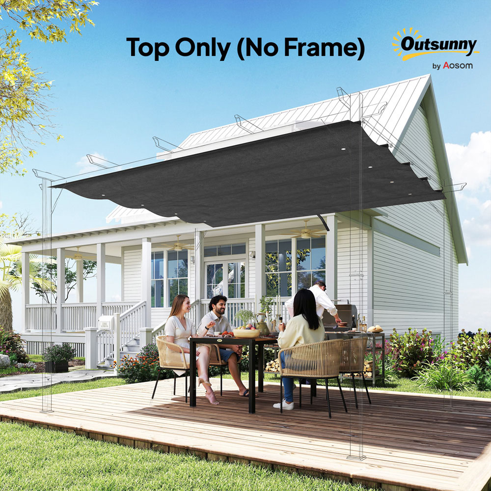 Outsunny 3 x 2m Dark Grey Retractable Sun Shade Pergola Roof Image 8