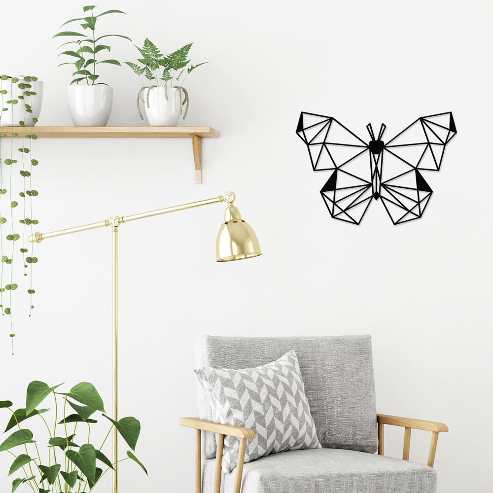 Decortie Black Minimalist Metal Modern Butterfly Wall Art Image 2