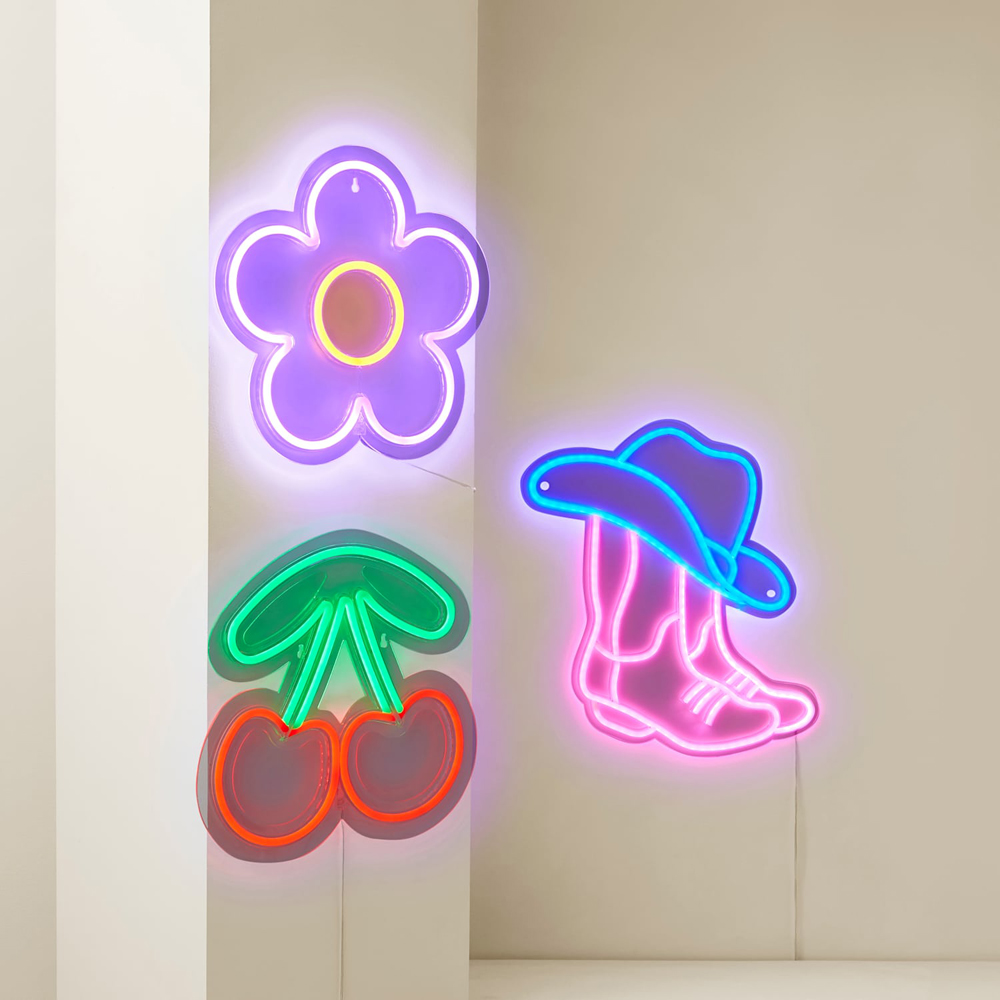 ValueLights Electric Blue and Purple Cowboy Neon Wall Light Image 7