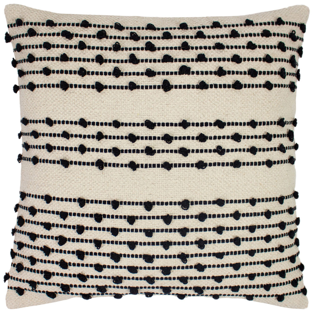 furn. Moss Natural and Black Woven Cushion Image 1