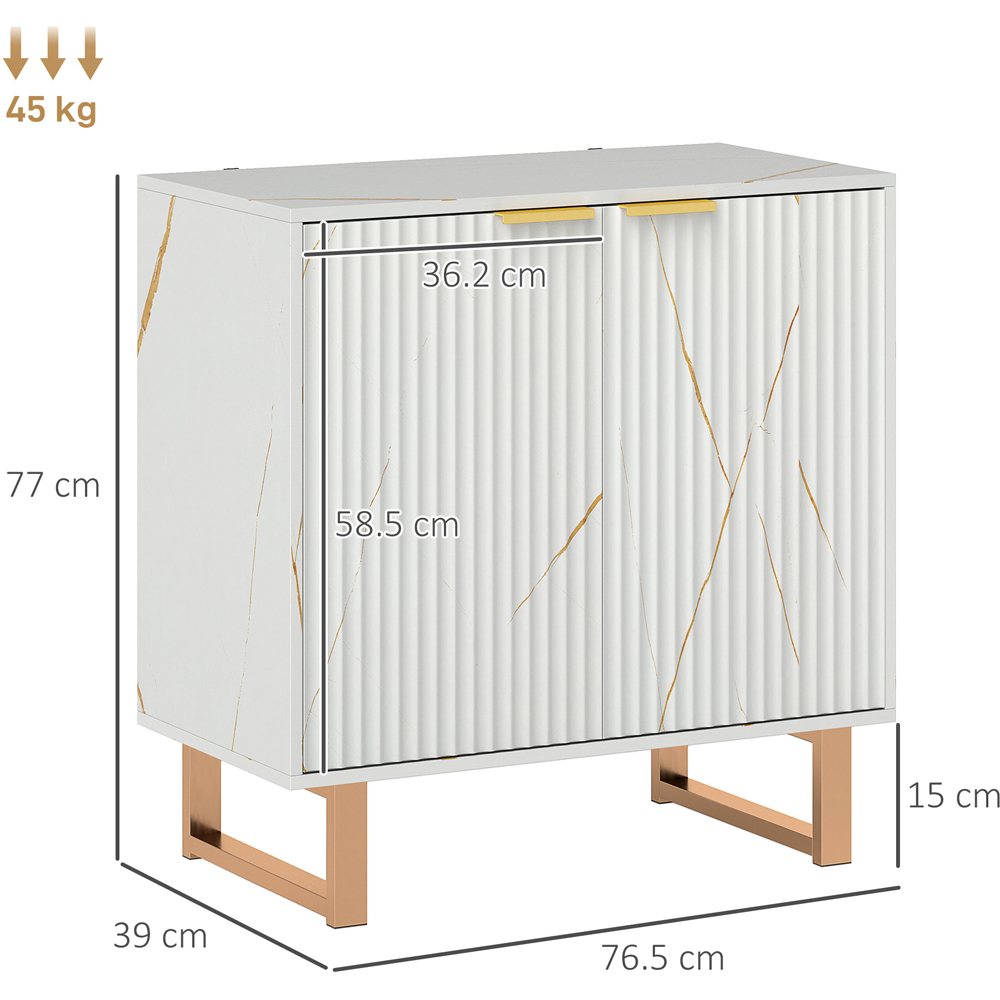 HOMCOM 2 Door Sideboard Storage Cabinet with Adjustable Shelf Image 9