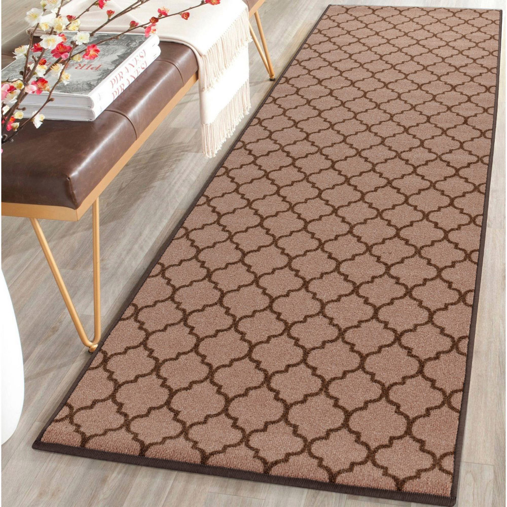 Smart Living Trellis Beige and Brown Gel Back Non-Slip Door Mat 40 x 60cm Image 2