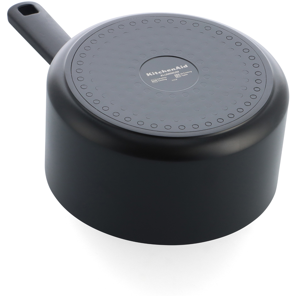 KitchenAid Coloured 16cm Matte Black Aluminium Saucepan with Lid Image 4
