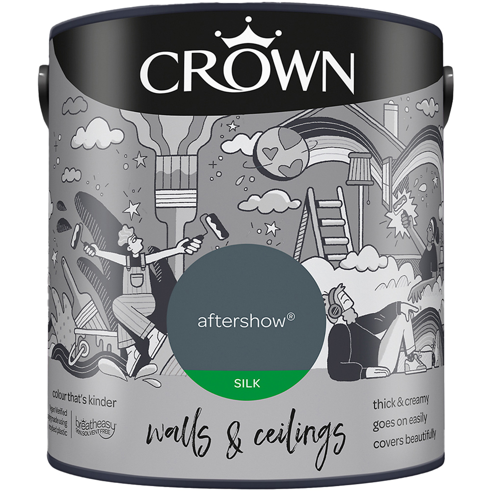 Crown Walls & Ceilings Aftershow Silk Emulsion Paint 2.5L Image 2