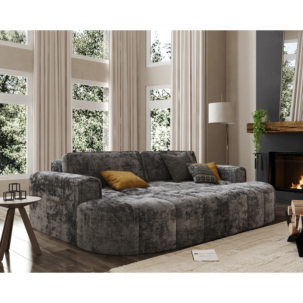 DS Living Rupert 4 Seater Grey Fabric Modular Sofa Image 5