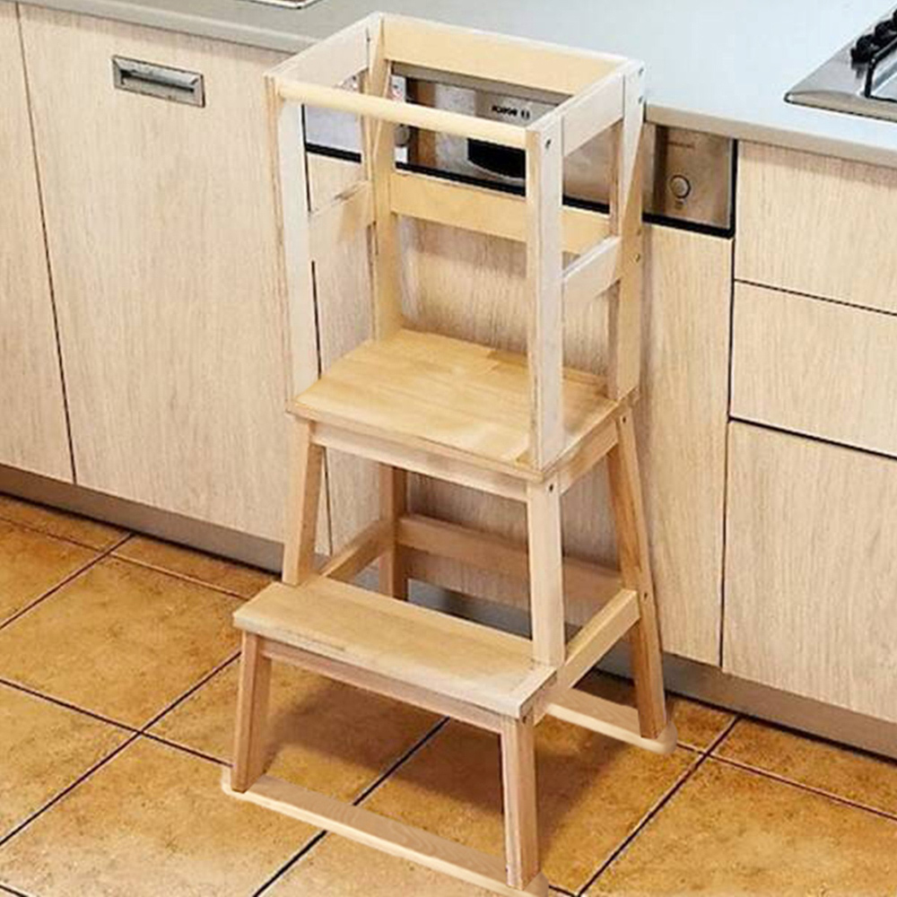 Gr8 Home Kids Wooden Kitchen Step Stool Image 2