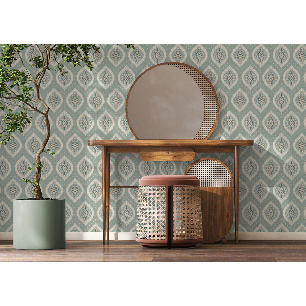 Esselle Home Odina Ikat Seafoam Wallpaper Image 5