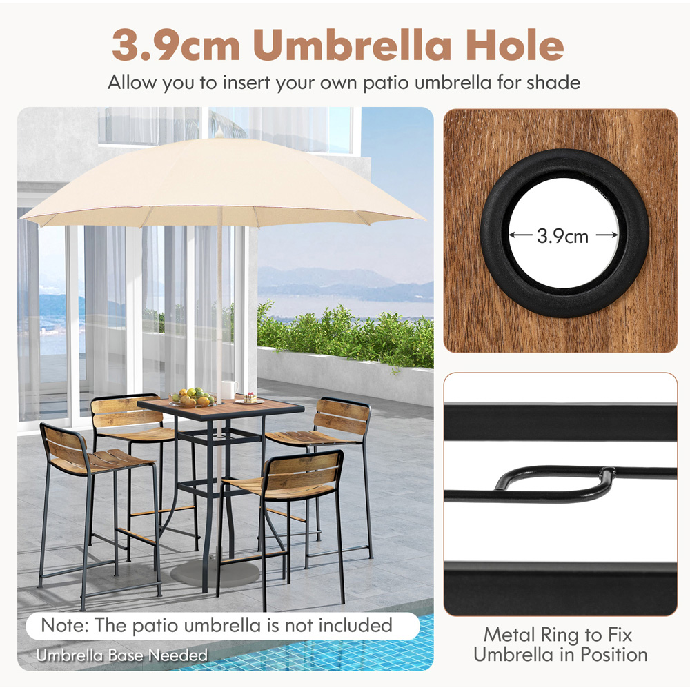 Costway Square Bar Height Poolside Table Image 8