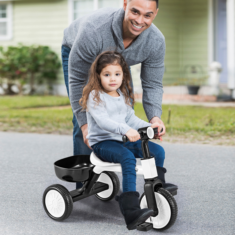 Costway Kids White Convertible Tricycle Image 2