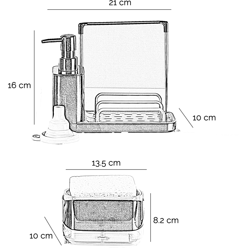 Innoteck Essentials Sink Organiser with 3 in 1 Hand and Dish Soap Dispenser Image 7