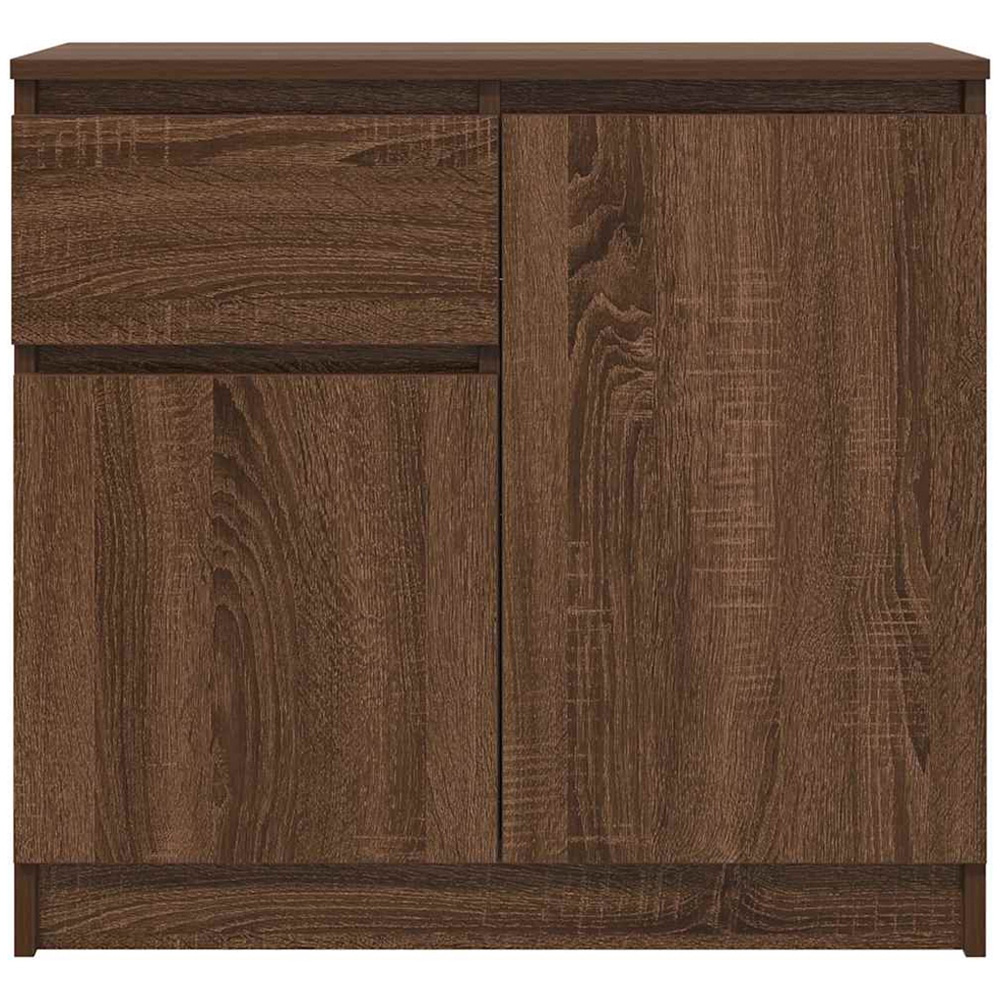 vidaXL 2 Door Single Drawer Brown Oak Sideboard Image 6