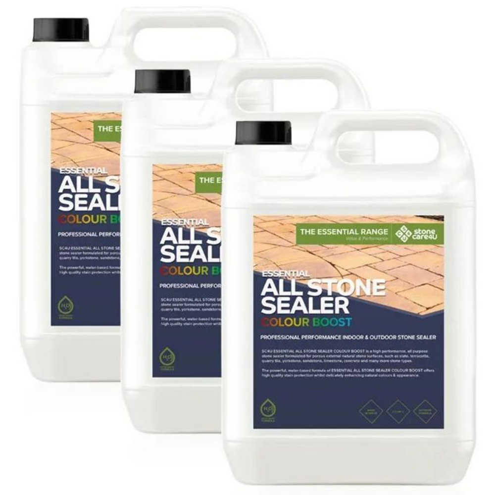 StoneCare4U Essential Colour Boost All Stone Sealer 5L 3 Pack Image 1