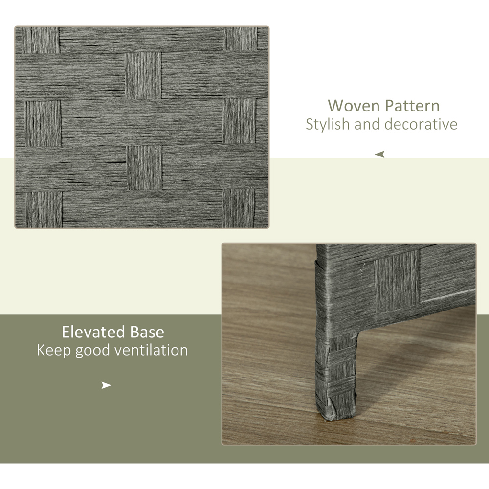 Portland 4 Panel Grey Folding Privacy Screen 169.5 x 159.5cm Image 6