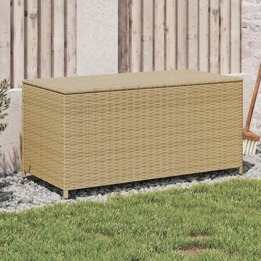 Walplus 190L Mix Beige Poly Rattan Garden Storage Box Image 2