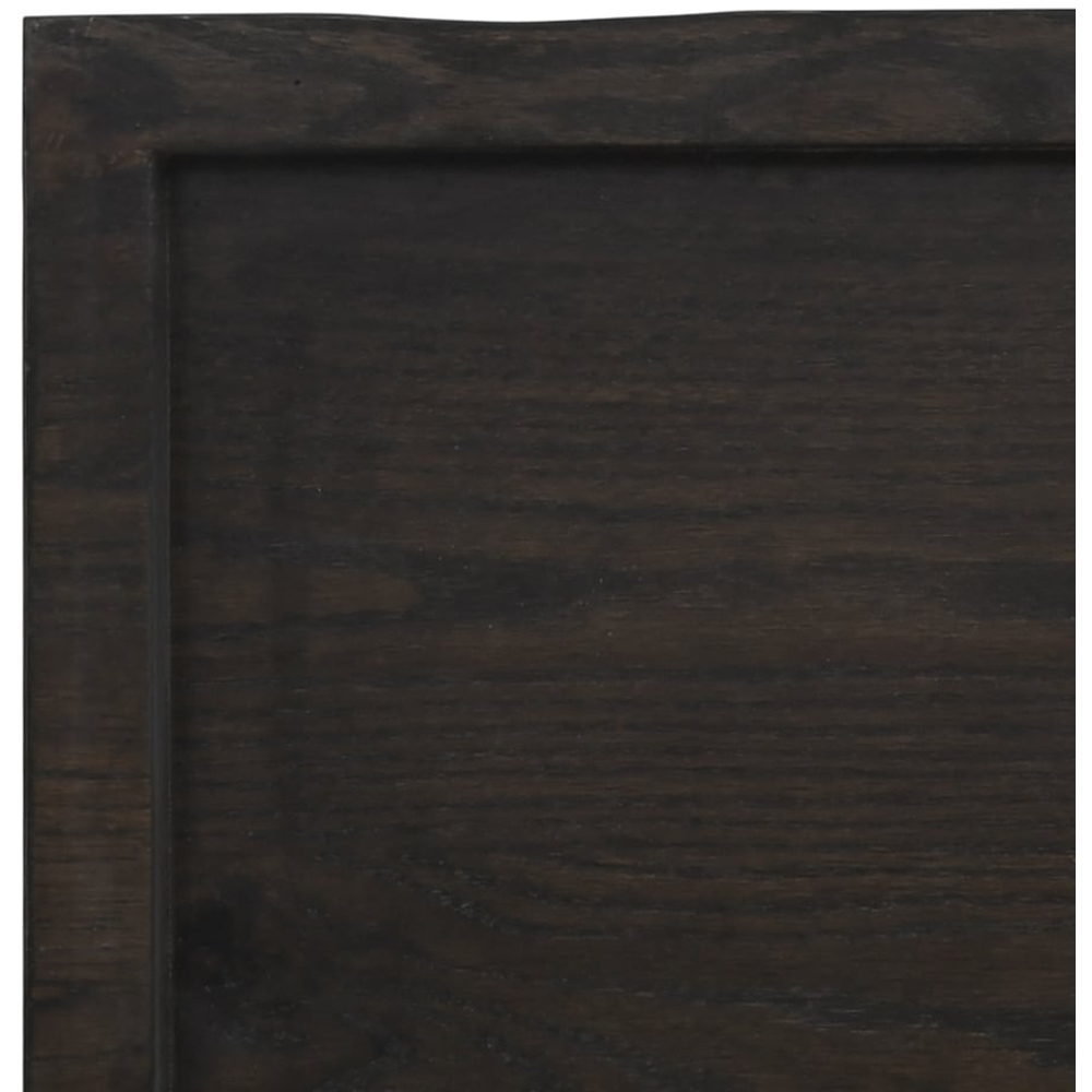 vidaXL 60cm Dark Brown Treated Solid Oak Wood Floating Wall Shelf Image 5