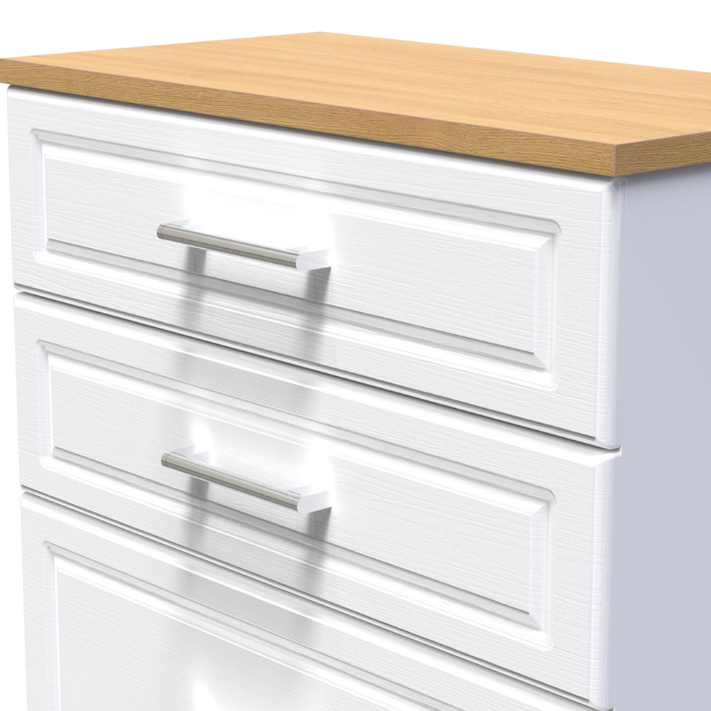 Crowndale Kent 4 Drawer White Ash and Modern Oak Deep Chest of Drawers Ready Assembled Image 5