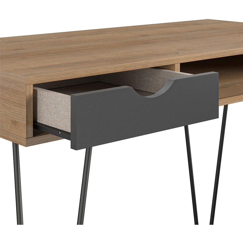 Novogratz Harmony Single Drawer Laptop Desk Natural and Black Image 8