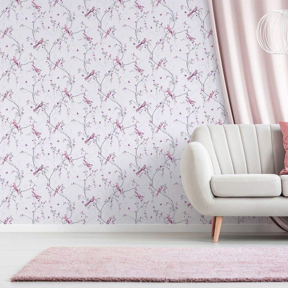 Superfresco Easy Songbird Lilac Wallpaper Image 3