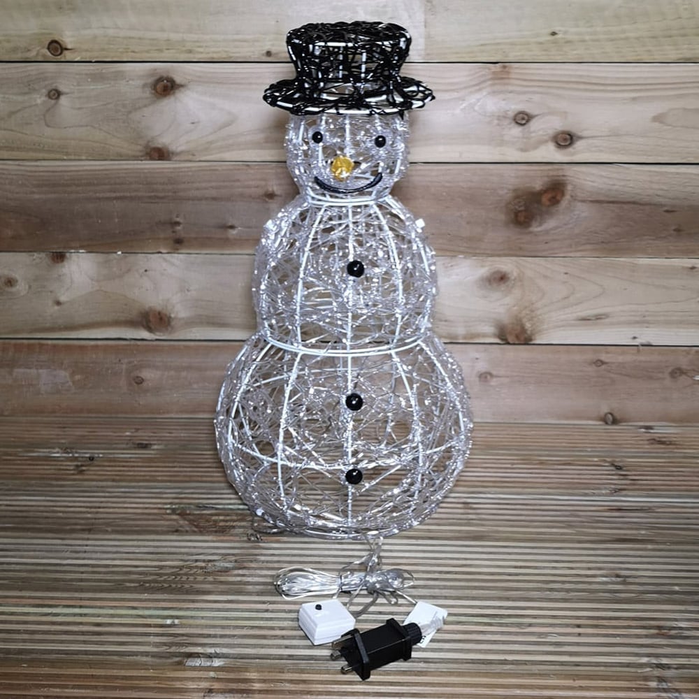 Samuel Alexander Acrylic Snowman Colour Changing LED Outdoor Christmas Decoration 60cm Image 1