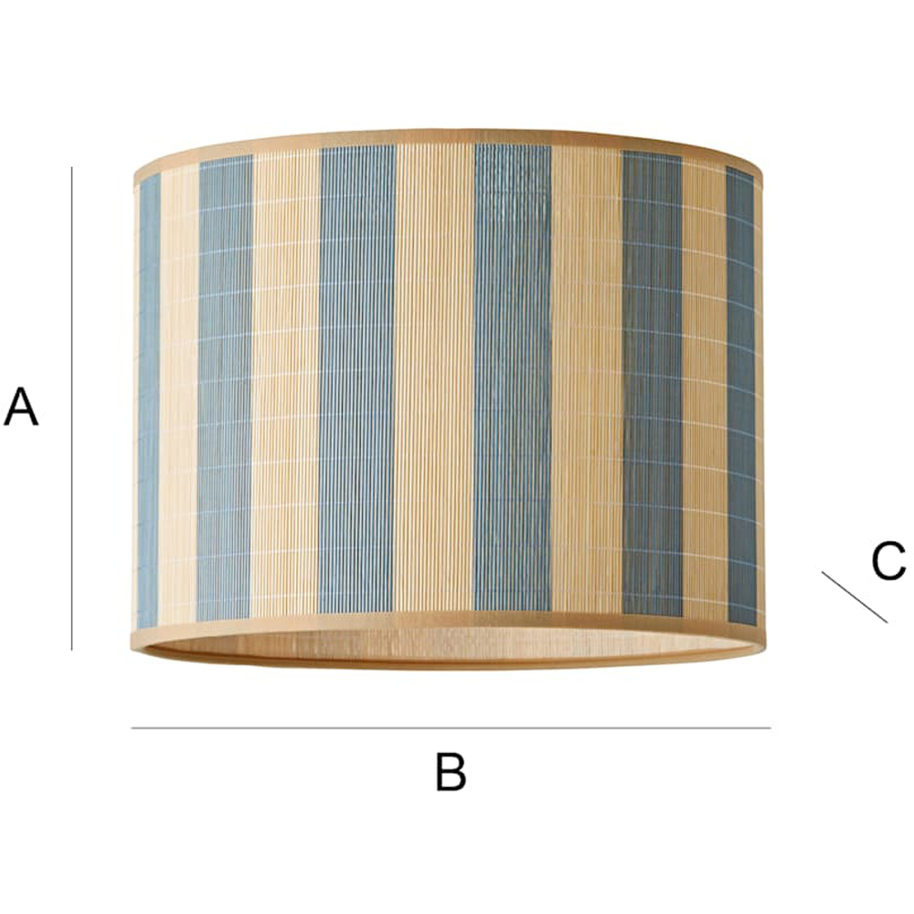 ValueLights Lori Blue Stripe Bamboo Ceiling Drum Lamp Shade Image 8