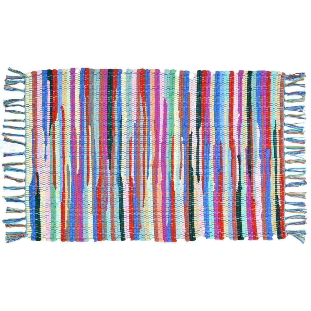 Allure Home Fashions Chindi Recycled Rag Rug with Fringe 50 x 80cm Image 1