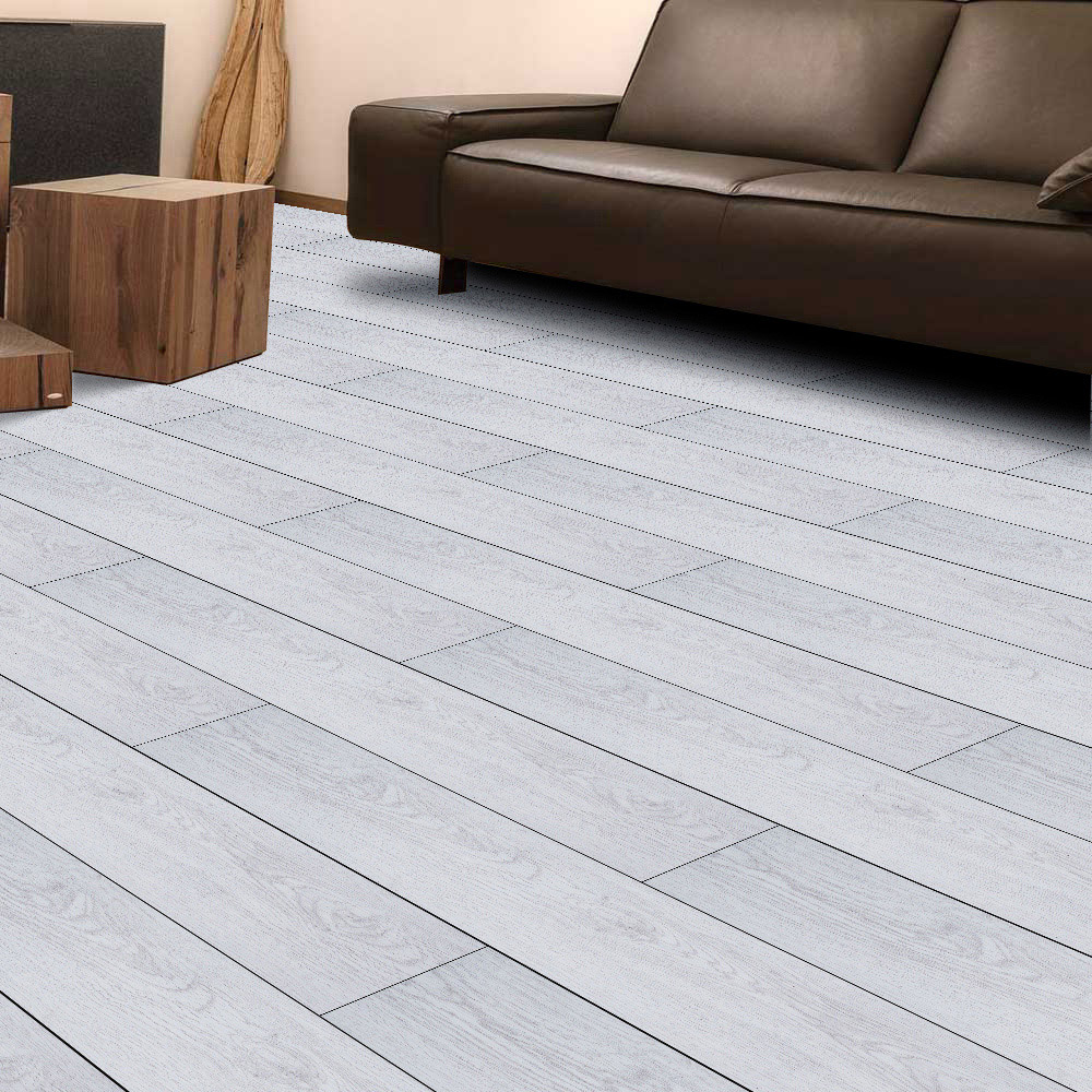 Living and Home Light Grey Wood Grain SPC Vinyl Floor Tile 14 Pack Image 7