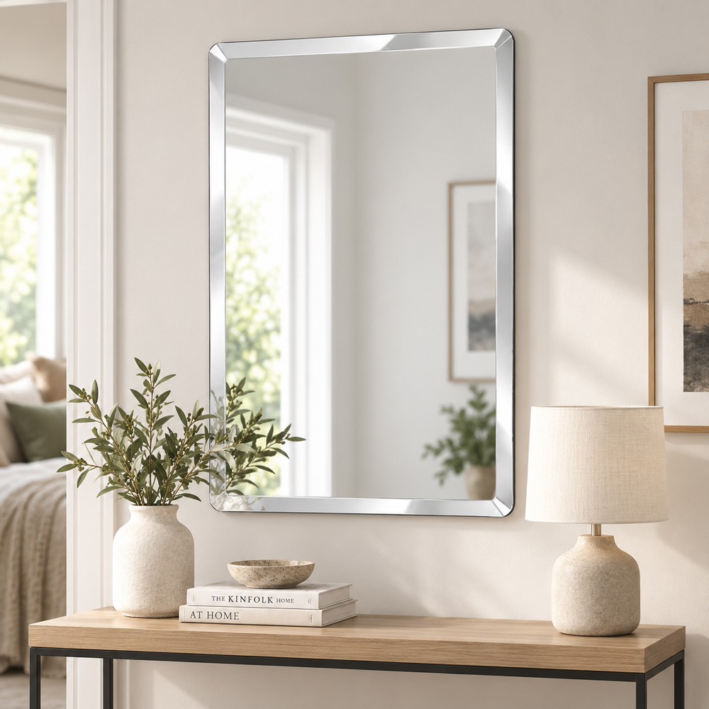Go Bathrooms Tula Frameless Bevelled Bathroom Mirror 600 x 450mm Image 3