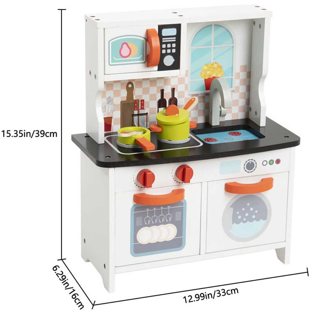 H&O Direct Kids Wooden Mini Kitchen Play Set Image 6